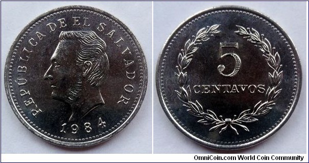 El Salvador 5 centavos. 1984
