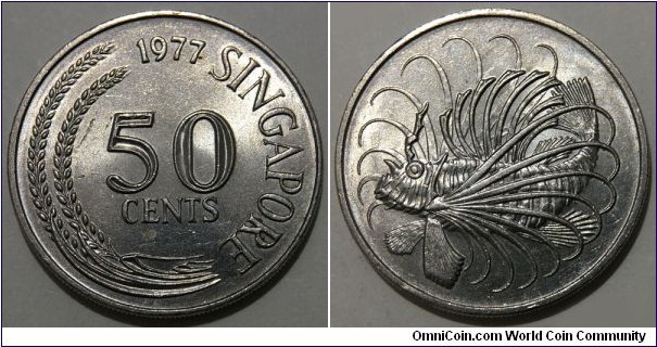 50 Cents (Republic of Singapore // Copper-Nickel 75-25) 