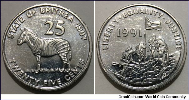 25 Cents (State of Eritrea // Nickel plated Steel)