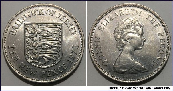 10 New Pence (Bailiwick of Jersey - British Crown Dependencies / Queen Elizabeth II // Copper-Nickel)