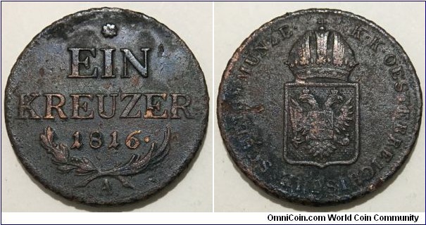 1 Kreuzer (Austrian Empire / Emperor Francis I // Copper 8.69g) 