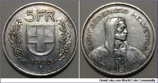 5 Franken (Swiss Confederation // SILVER 0.835 / 15g / ⌀31.45mm) 