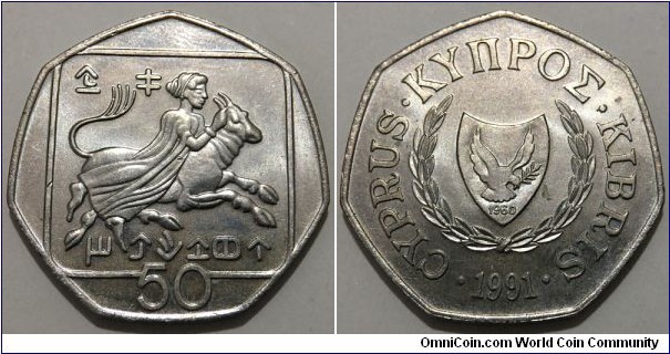 50 Cents (Republic of Cyprus // Copper-Nickel) 