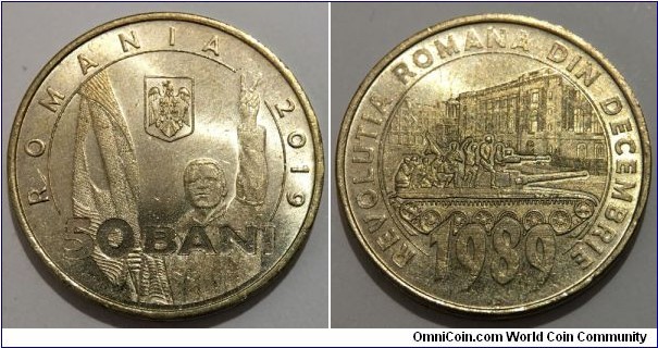 50 Bani (Romania - European Union Republic / 30 years since the Romanian Revolution of December 1989 // Nickel Brass) 
