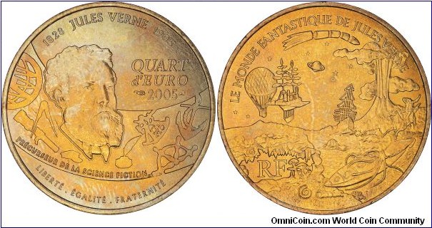 1/4 Euro, Jules Verne 100th Anniversary of his Death