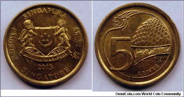 Singapore 5 cents.
2013