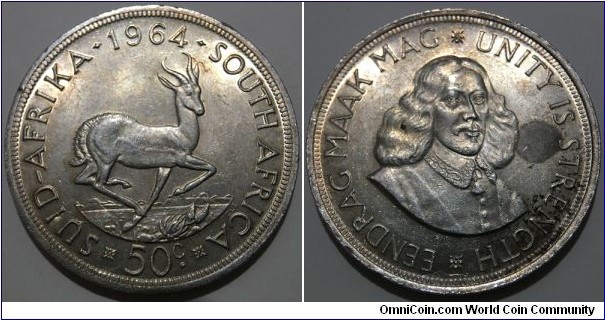 50 Cents (Republic of South Africa // SILVER 0.500 / 28.28g / ⌀38.8mm / Mintage: 127.000 pcs)  