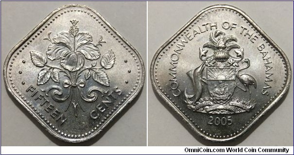 15 Cents (Commonwealth of the Bahamas / Queen Elizabeth II // Copper-Nickel)