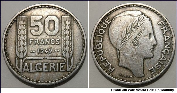 50 Francs (French Colony // Copper-Nickel 75-25) 