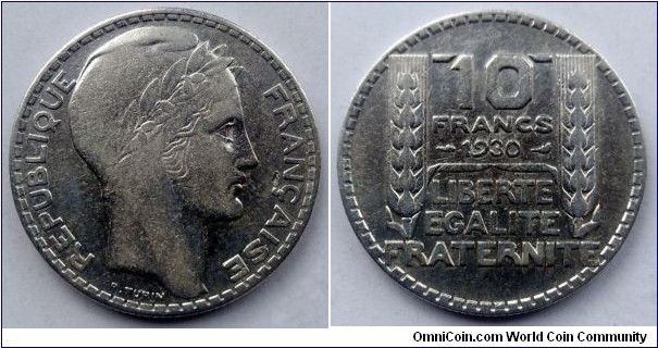France 10 francs.
1930, Ag 680.
