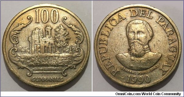 100 Guaranies (Republic of Paraguay // Nickel Brass)