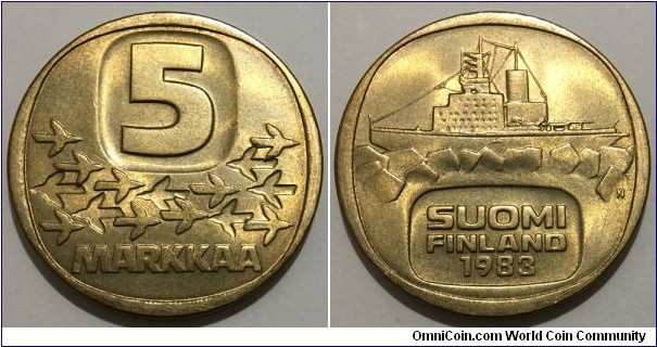 5 Markkaa (Republic of Finland // Aluminium-Bronze) 