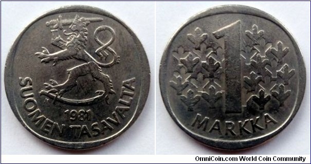 Finland 1 markka.
1981 K
