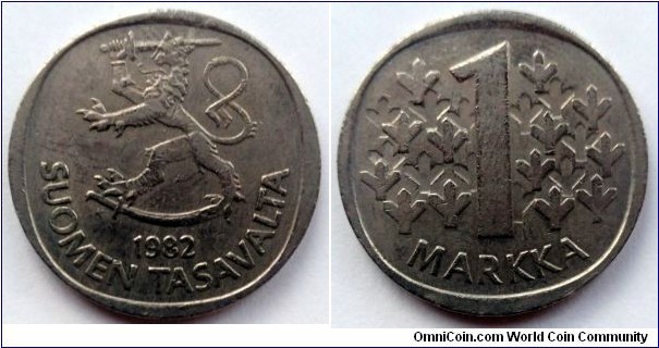 Finland 1 markka. 1982 K (II)