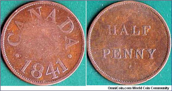 Lower Canada 1841 1/2 Penny.

James Duncan.