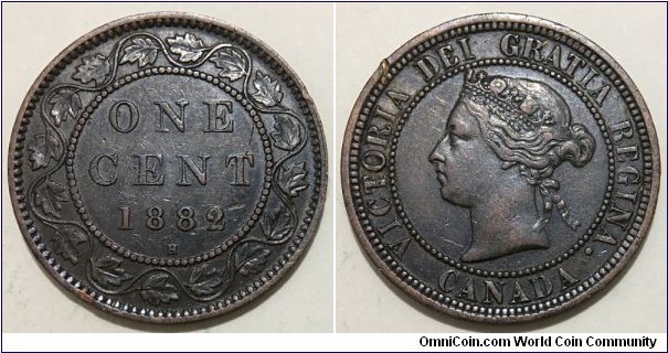 1 Cent (British Empire / Dominion of Canada / Queen Victoria // Bronze 5.67g) 