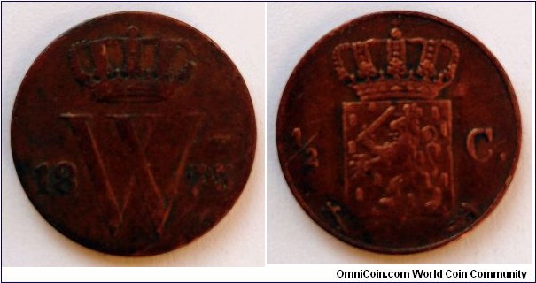 Netherlands 1/2 cent.
1875, William III