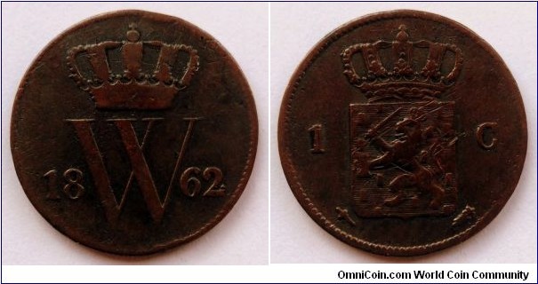 Netherlands 1 cent.
1862, William III