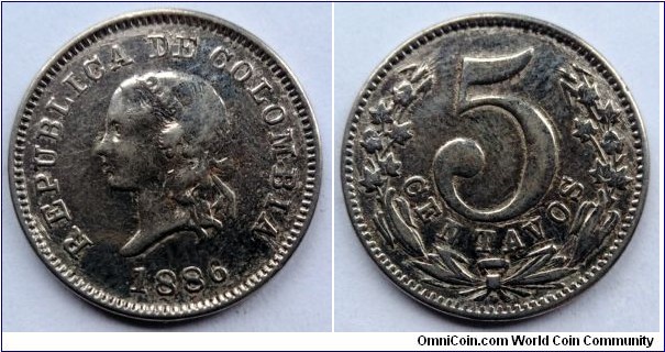 Colombia 5 centavos.
1886