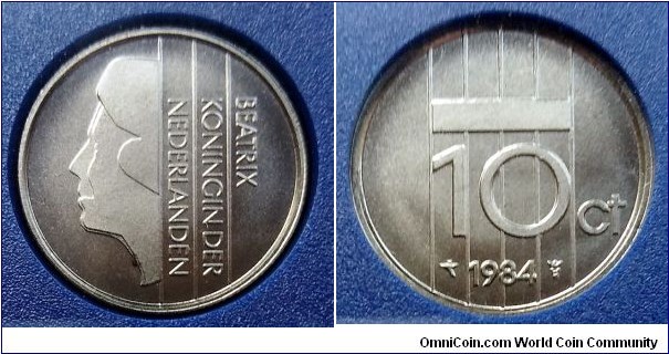 Netherlands 10 cents from 1984 annual coin set.