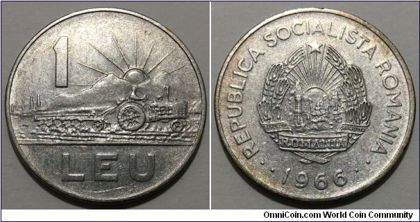 1 Leu (Socialist Republic of Romania // Nickel clad steel /2) 
