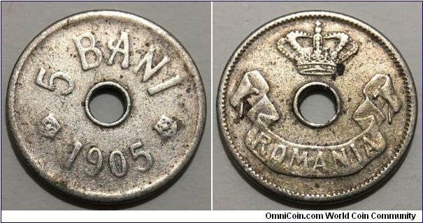 5 Bani (Kingdom of Romania / King Carol I // Copper-Nickel) 
