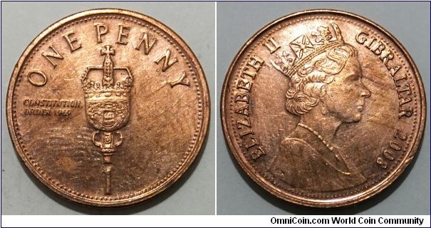 1 Penny (British Overseas Territory / Queen Elizabeth II // Bronze plated Steel)