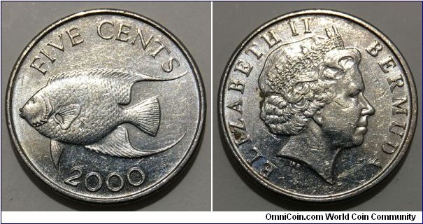 5 Cents (British Overseas Territory / Queen Elizabeth II // Copper-Nickel / Mintage: 1.000.000 pcs)