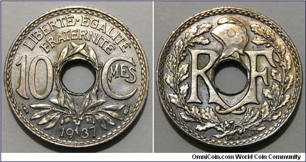 10 Centimes (3rd French Republic // Copper-Nickel) 	