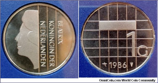 Netherlands 1 gulden from 1986 annual coin set.