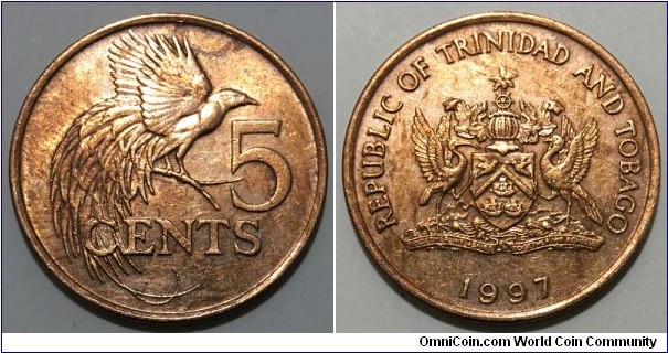 5 Cents (Republic of Trinidad and Tobago // Bronze 3.24g) 