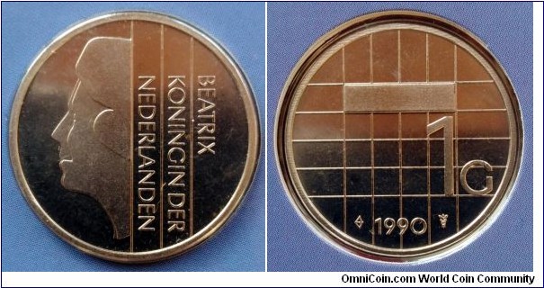 Netherlands 1 gulden from 1990 annual coin set.