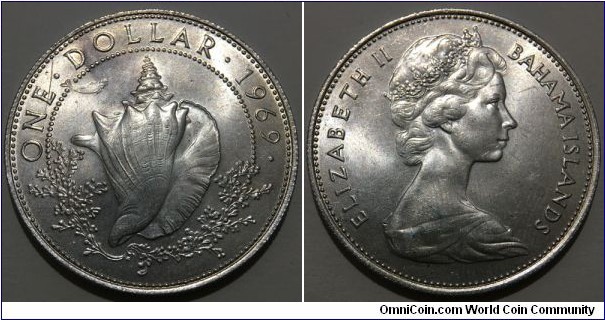 1 Dollar (Commonwealth of the Bahama Islands / Queen Elizabeth II // SILVER 0.800 / 18.14g / ⌀34mm / Low Mintage: 26.000 pcs) 