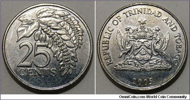25 Cents (Republic of Trinidad and Tobago // Copper-Nickel) 