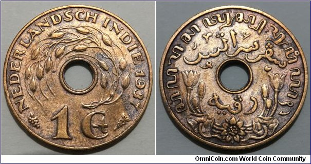 1 Cent (Dutch East Indies / Queen Wilhelmina // Bronze 4g) 