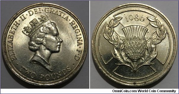 2 Pounds Sterling (United Kingdom / Queen Elizabeth II / XIII Commonwealth Games, Edinburgh 1986 // Nickel Brass)