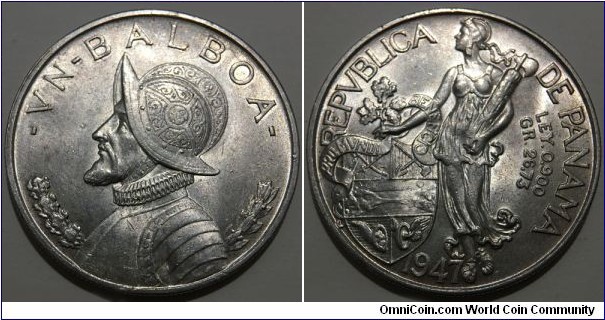1 Balboa (Republic of Panama // SILVER 0.900 / 26.73g / ⌀38.1mm / Mintage: 500.000 pcs) 