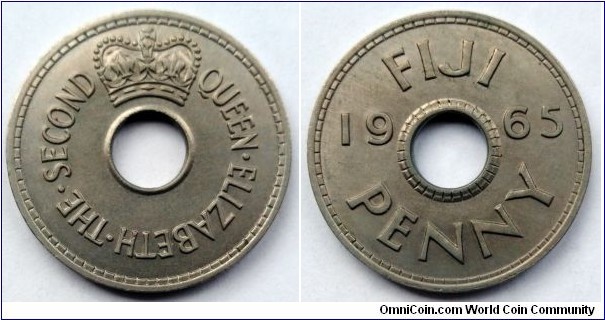 Fiji 1 penny. 1965