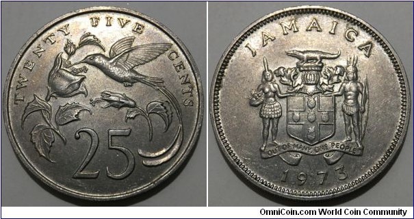 25 Cents (Commonwealth - State of Jamaica / Queen Elizabeth II // Copper-Nickel / Mintage: 160.000 pcs) 