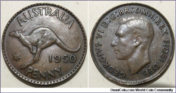 1 Penny (Commonwealth of Australia / King George VI // Bronze 9.45g)