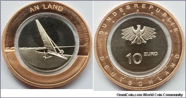 10 Euro  Land Yacht Mint Mark F = Stutgart 