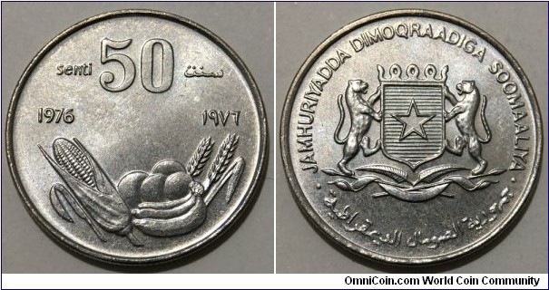 50 Senti (Somali Democratic Republic / FAO // Copper-Nickel 75-25)