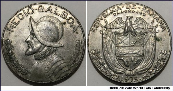 1/2 Balboa (Republic of Panama // Copper-Nickel clad Copper / Mintage: 1.000.000 pcs) 
