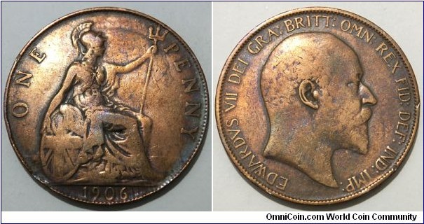 1 Penny (United Kingdom of Great Britain and Ireland / King Edward VII // Bronze 9.45g) 