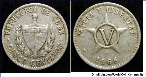 Cuba 5 centavos.
1966