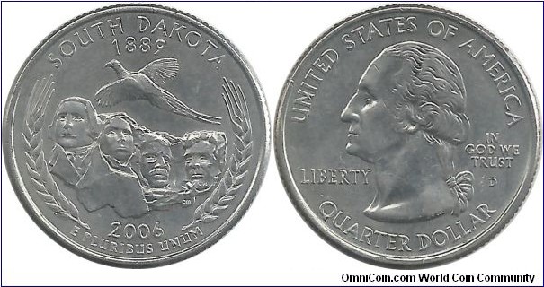 USA Quarter Dollar 2006D - South Dakota