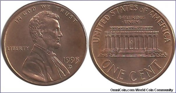 USA One Cent 1995D