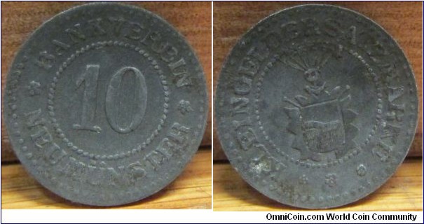 Zinc 10 Pfennig Schleswig-Holstein