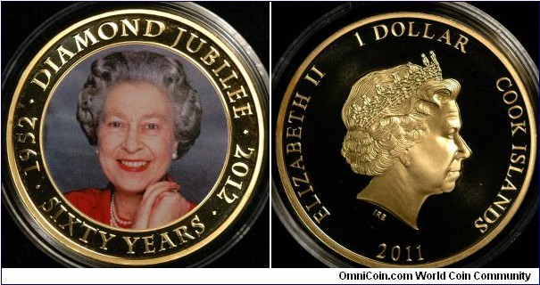 $1 Queen Elizabeth II Diamond Jubilee, Queen facing forward & pearl necklace