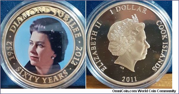 $1 Queen Elizabeth II Diamond Jubilee, Queen facing left with blue collar